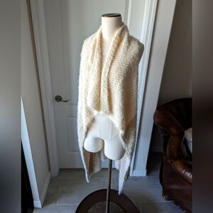 Soft Surroundings Cream/Khaki Knit Poncho
